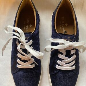 Kate Spade Dark Blue Velvet Sneakers